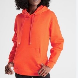 Athleta Orange 24/7 Fleece Hoodie